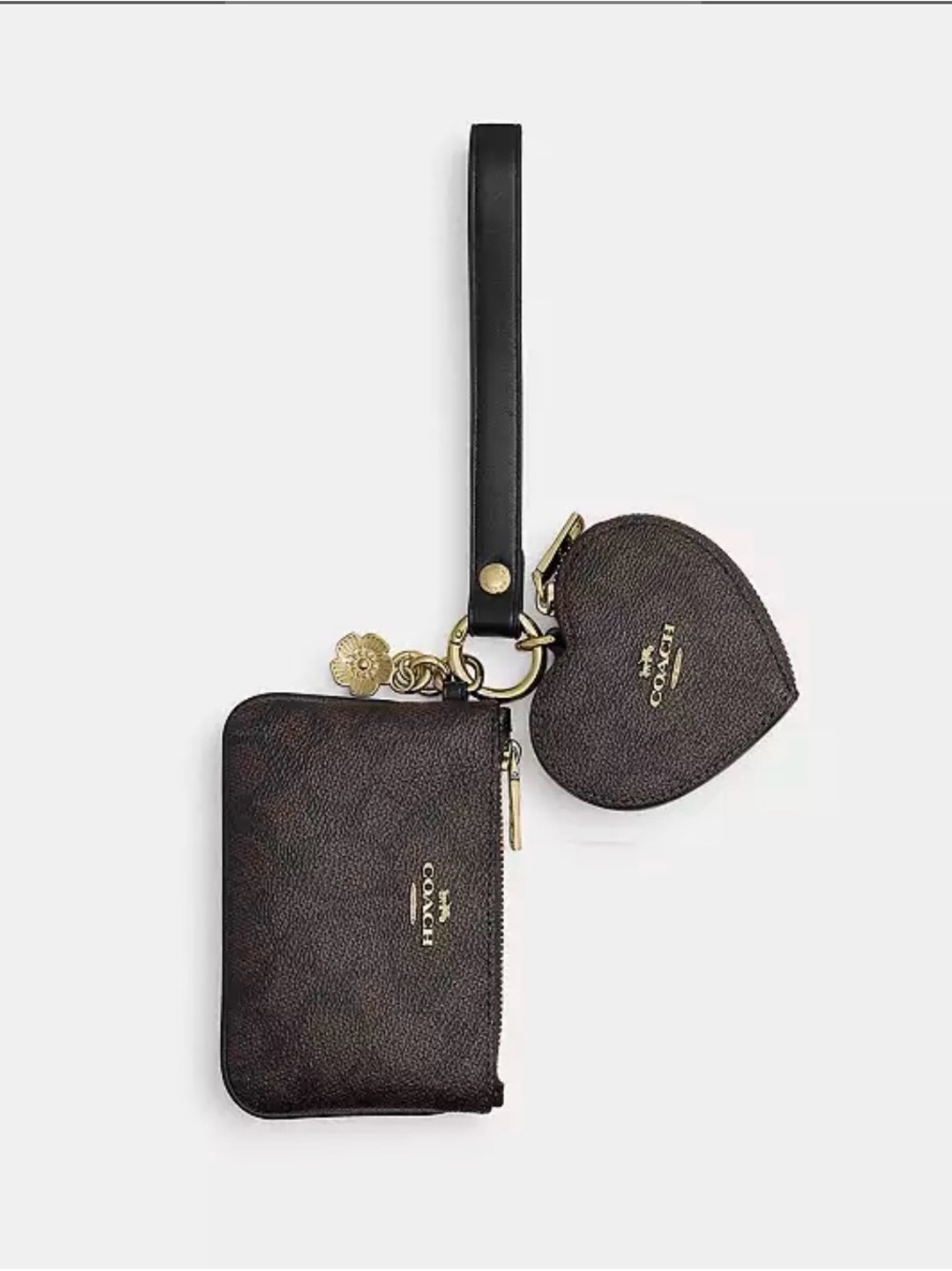 Coach Wristlet And Heart Pouch
In Signature Canvas With Charm